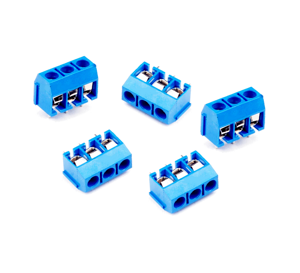 Morsetti per cavi elettrici circuito stampato pcb a vite 3 POLI, DRITTO 5mm