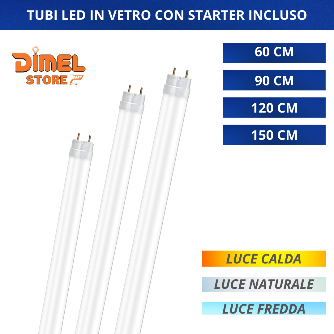 Tubo LED T8 18W da 120 cm - Starter Incluso