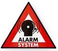 Adesivo di avvertenza simbolo sistema di allarme  5pz