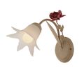 APPLIQUE ROSE ROSSE AVORIO 1XE14 27,5X20X15CM