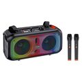Cassa acustica portatile con tracolla 2x6.5" 30W Luce LED Bluetooth/USB/Scheda SD KSC-1001