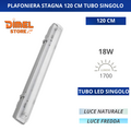 Plafoniera per tubi led da esterno - Tubo singolo IP65 - Tubo led incluso