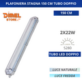 Plafoniera Stagna Tubo doppio IP65  - Tubi led inclusi