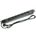 Multipresa 6 posti Schuko per armadio rack 19" con interruttore luminoso