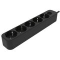 Multipresa schuko 5 posti nera con interruttore