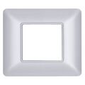 Placca in tecnopolimero 2P argento compatibile Matix