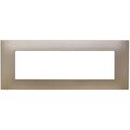Placca 7 posti champagne Soft Touch compatibile Vimar Plana