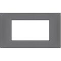 Placca 4 posti grigio Soft Touch compatibile Vimar Plana
