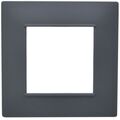 Placca 2 posti antracite Soft Touch compatibile Vimar Plana