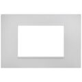 Placca 3 posti bianca Soft Touch compatibile Vimar Plana