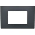 Placca 3 posti antracite Soft Touch compatibile Vimar Plana