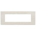 Placca bianco perla spazzolato 7 posti compatibile Living International