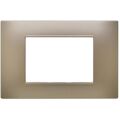 Placca 3 posti champagne Soft Touch compatibile Vimar Plana