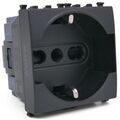 Presa schuko nera 16A 250V compatibile Vimar Arké