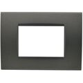 Placca 3 posti testa di moro Soft Touch compatibile Living International