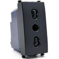 Presa bivalente 16A 250V nera compatibile Vimar Arké