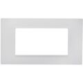 Placca 4 posti bianca Soft Touch compatibile Vimar Plana
