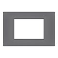 Placca 3 posti grigio Soft Touch compatibile Vimar Plana