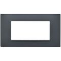 Placca 4 posti antracite Soft Touch compatibile Vimar Plana