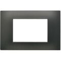 Placca 3 posti testa di moro Soft Touch compatibile Vimar Plana