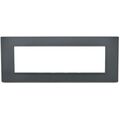 Placca 7 posti antracite Soft Touch compatibile Vimar Plana