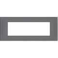 Placca 7 posti grigio Soft Touch compatibile Vimar Plana