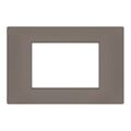 Placca 3 posti tortora Soft Touch compatibile Vimar Plana