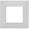 Placca 2 posti bianca Soft Touch compatibile Vimar Plana