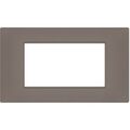 Placca 4 posti tortora Soft Touch compatibile Vimar Plana