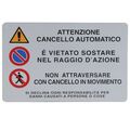 Cartello segnaletico per cancello automatico 30x20cm