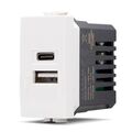 Doppia presa USB USB A - USB tipo C 5V 2.4A compatibile Matix
