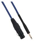 Cavo XLR Cannon femmina a Jack 6.35 maschio 5 metri Mono - Bianco/Blu