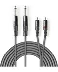 Cavo audio stereo 2x 6,35mm maschio-2x maschio RCA 1.5m