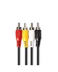 Cavo Video RCA 4x RCA maschio-maschio 2m nero