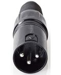 Connettore XLR 3-Pin Maschio nichelato Diametro ingresso cavo 5mm Nero
