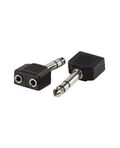 Adattatore Audio Stereo 6.35 mm Maschio-2x 3.5 mm Femmina Nero
