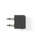 Adattatore Audio per Aereo 2x Maschio da 3,5mm-Femmina da 3,5mm confezione da 10 pezzi