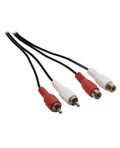 Cavo Audio Stereo 2x RCA Maschio - 2x RCA Femmina 1m nero