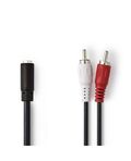 Cavo Audio Stereo 2x RCA maschio - Femmina da 3,5 mm 0.2 m Nero