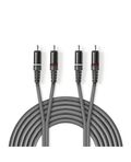 Cavo Audio Stereo 2x Maschio RCA - 2x Maschio RCA 3.0 m Grigio