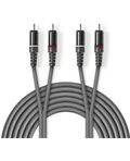 Cavo audio stereo 2x maschio RCA placcato nickel 5m Nedis
