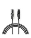 Cavo Audio XLR Bilanciato | Maschio a 3 Pin XLR - Femmina a 3 Pin XLR | 0,5 m | Grigio