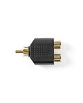 Adattatore subwoofer Maschio RCA - 2x Femmina RCA 10 pezzi Nero