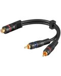 Cavo adattatore audio RCA femmina-2 RCA maschio a doppia schermatura