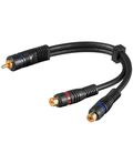 Cavo adattatore audio RCA maschio-2 RCA femmina a doppia schermatura