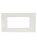 Placca 4 posti bianca compatibile Vimar
