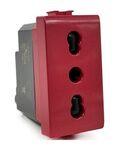 Presa bivalente 10-16A per segnalazione linea dedicata/emergenza rossa compatibile Vimar