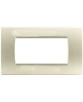 Placca in tecnopolimero 4 posti color grigio chiaro compatibile Living International