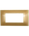 Placca in tecnopolimero 4 posti color oro compatibile Vimar Plana