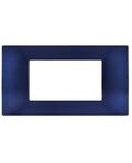 Placca in tecnopolimero 4 posti color blu compatibile Vimar Plana